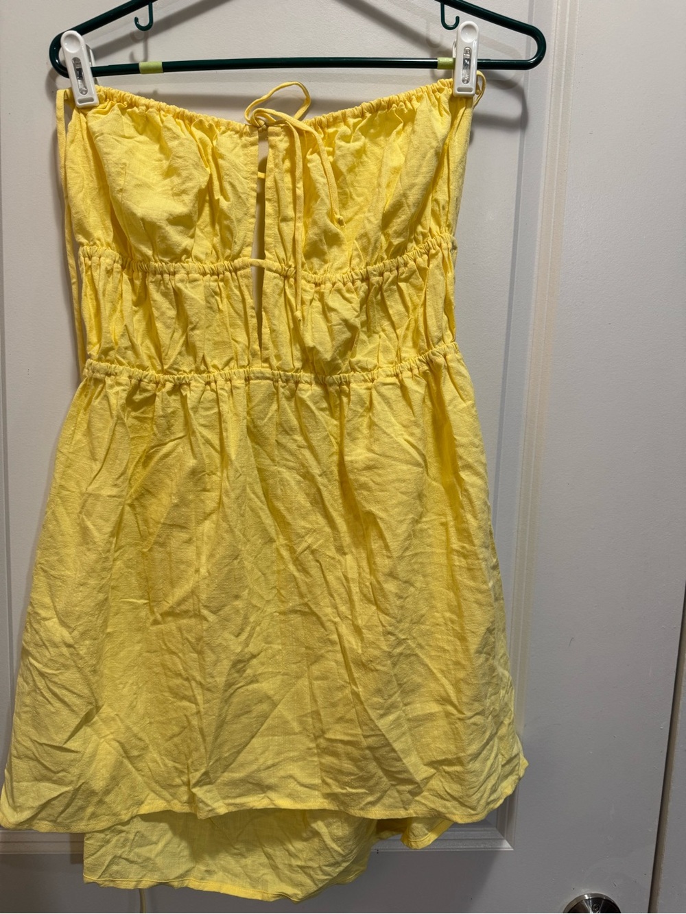 & Other Stories Bright Yellow Strapless Sundress